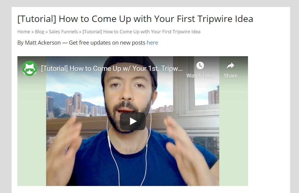 Tutorial: Tripwire idea creation.