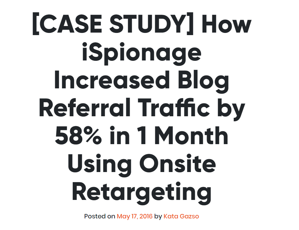 Case study: 58% blog traffic increase.
