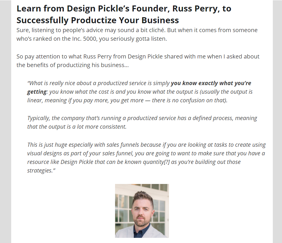 Russ Perry, Design Pickle founder.