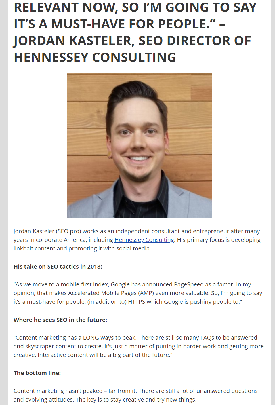 Man smiling, SEO expert.