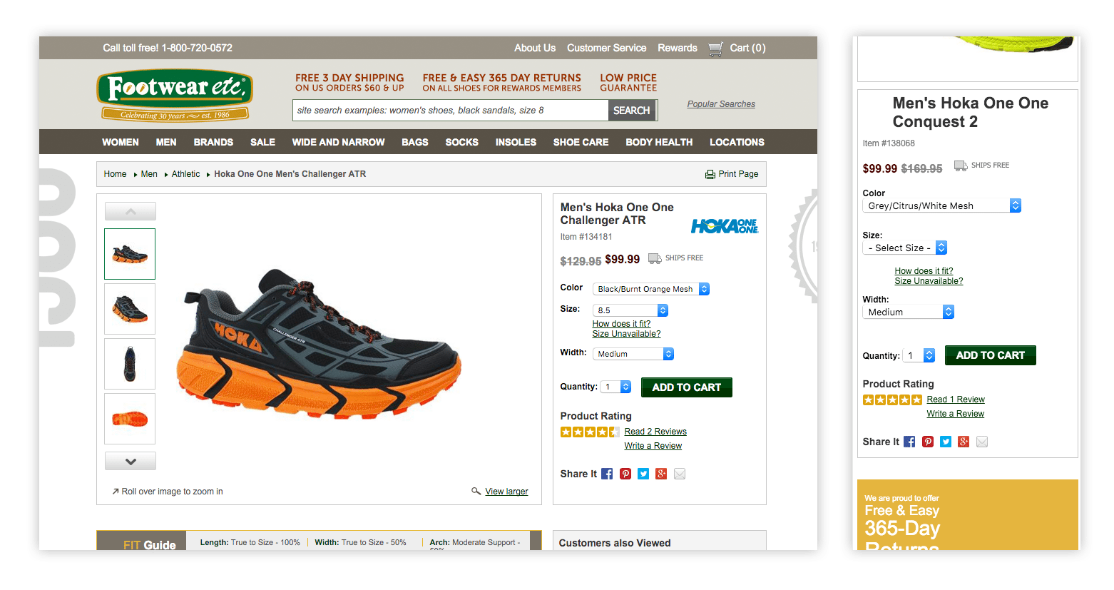 Orange and gray hiking shoes.