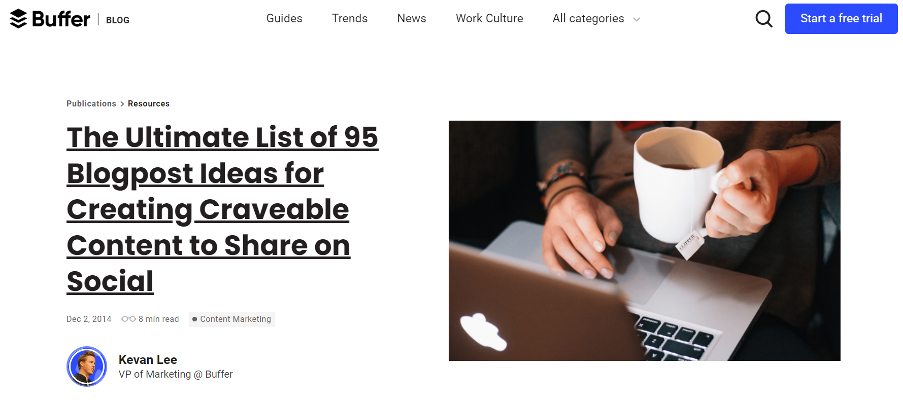 Blog post ideas for social media.