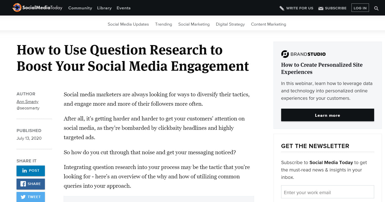 Social media engagement boost using questions.