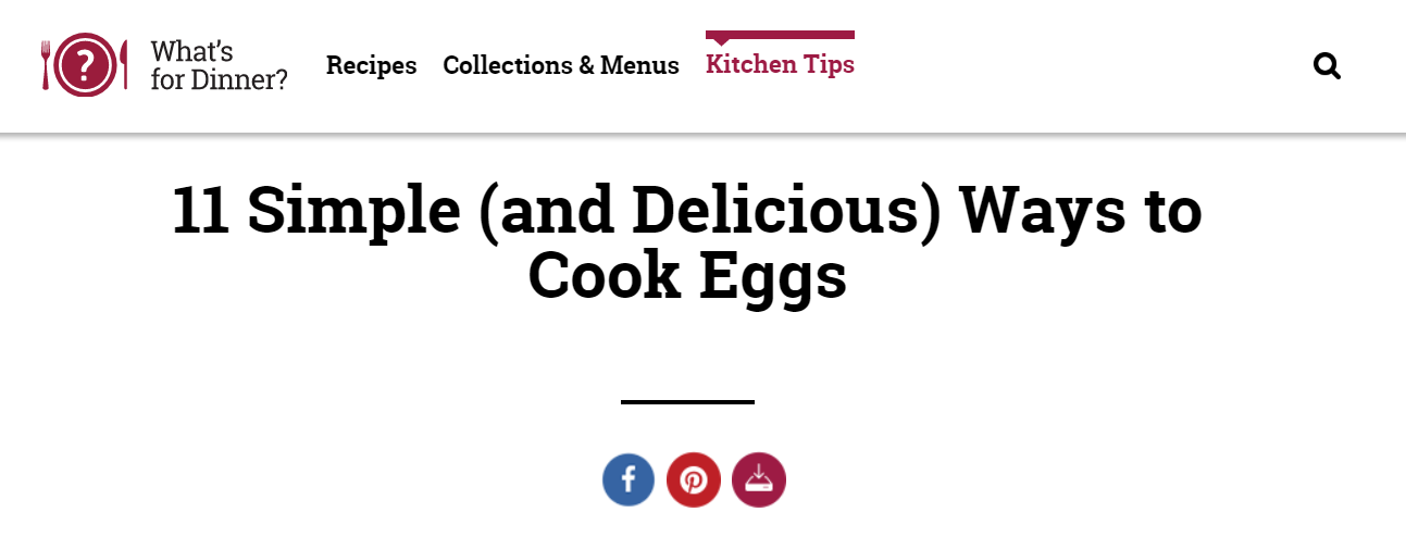 Egg cooking methods.