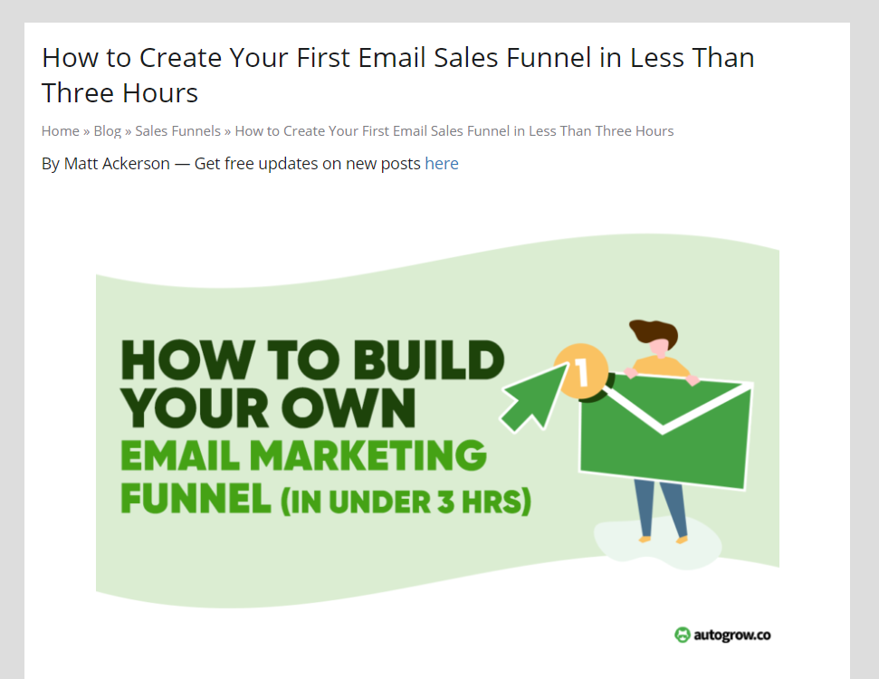 Email marketing funnel creation.