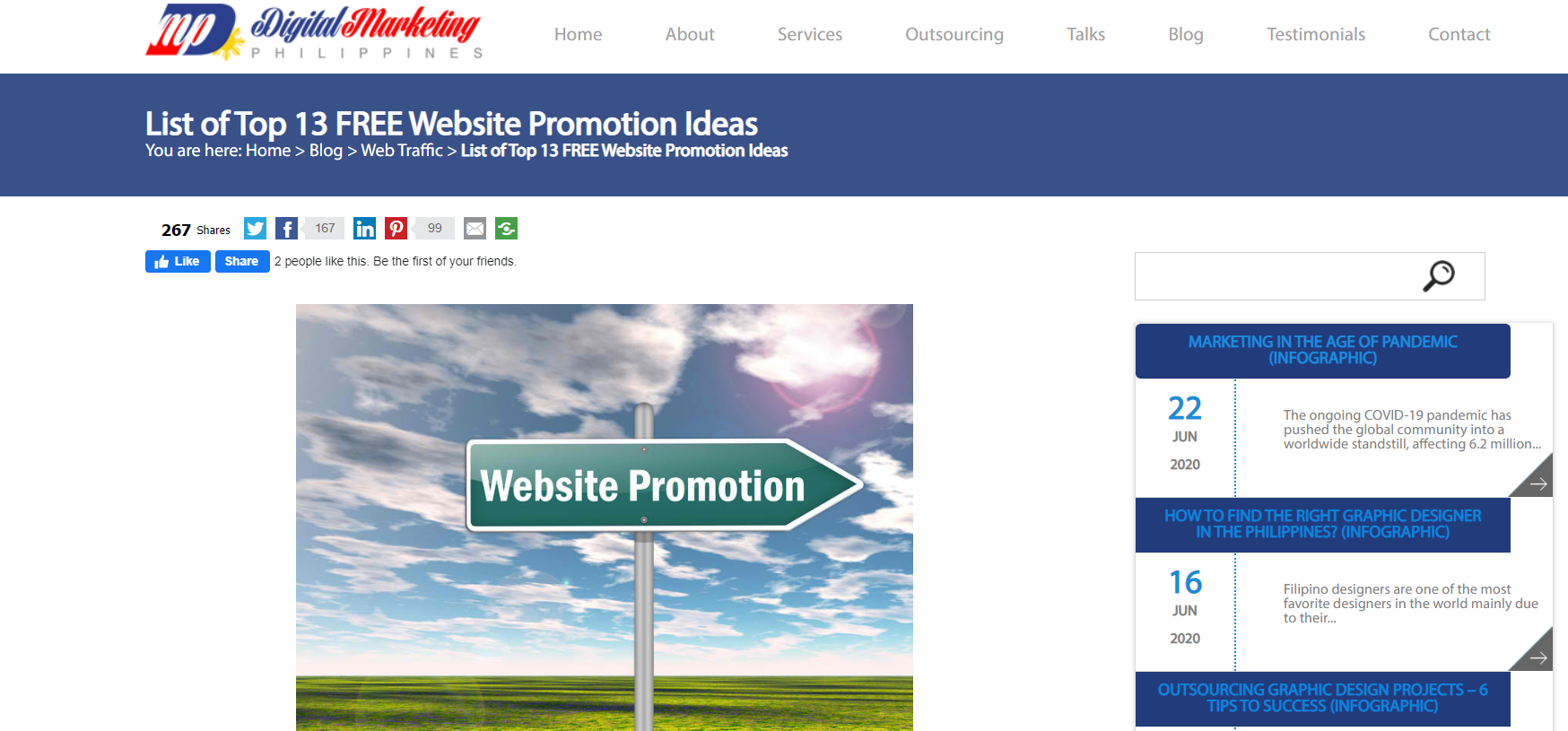 Website promotion ideas list.