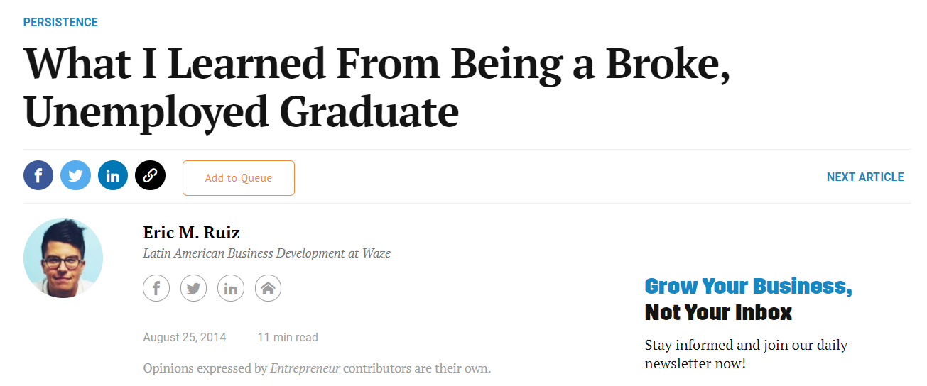 Blog post on overcoming unemployment.