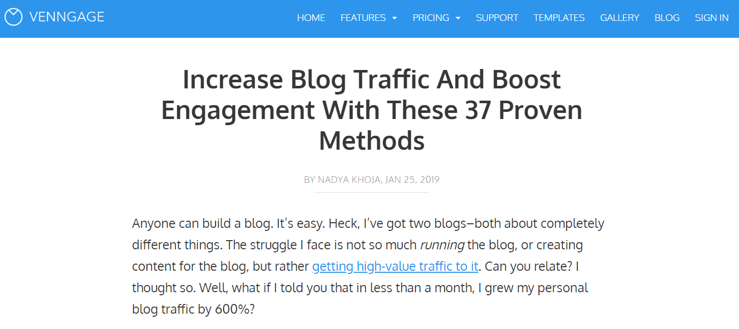 Blog post: boost blog traffic.