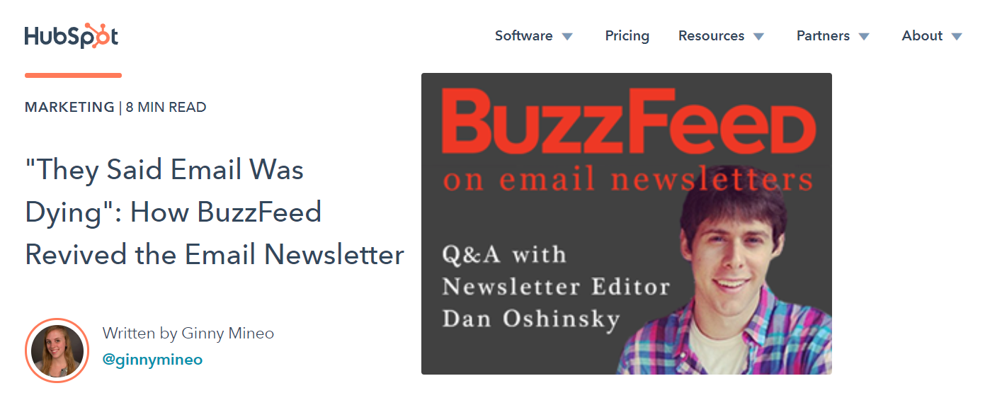 BuzzFeed email newsletter success.