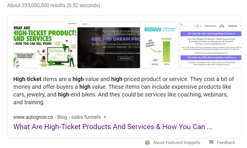 High-ticket products and services.
