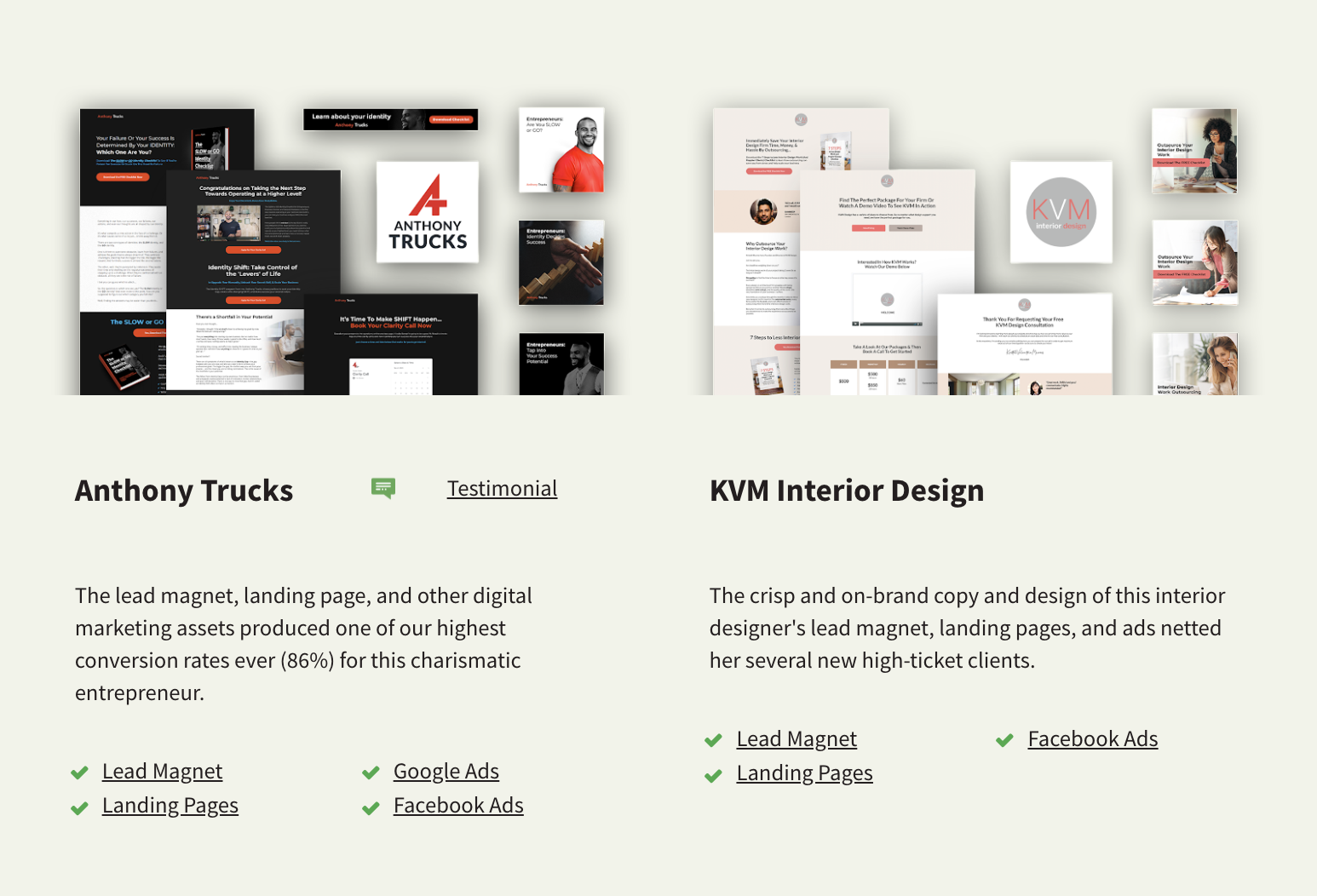 Digital marketing assets for Anthony Trucks.