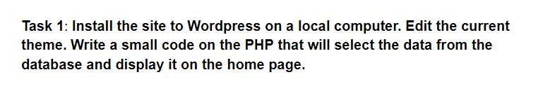 WordPress site installation and PHP code.