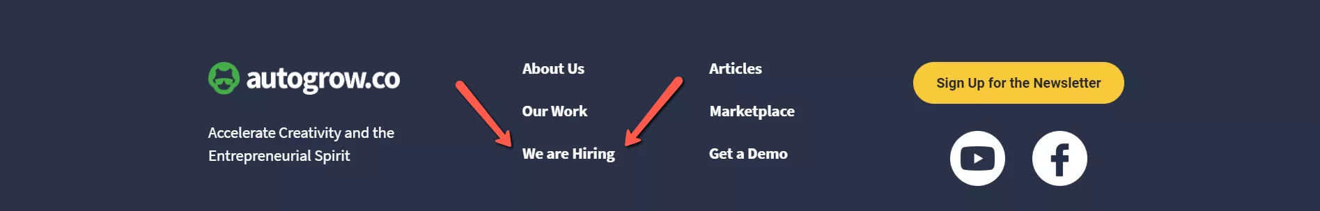 Website showing job openings.