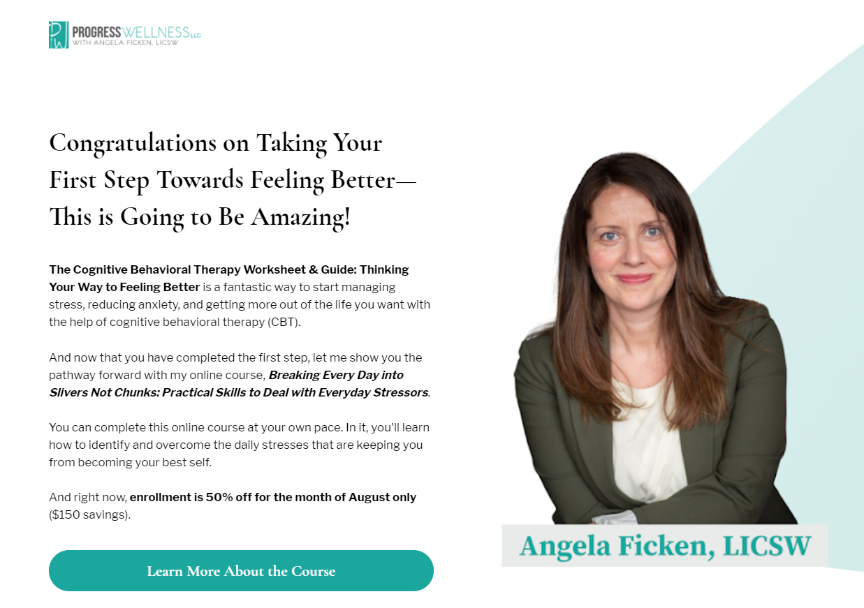 Woman therapist, online course.