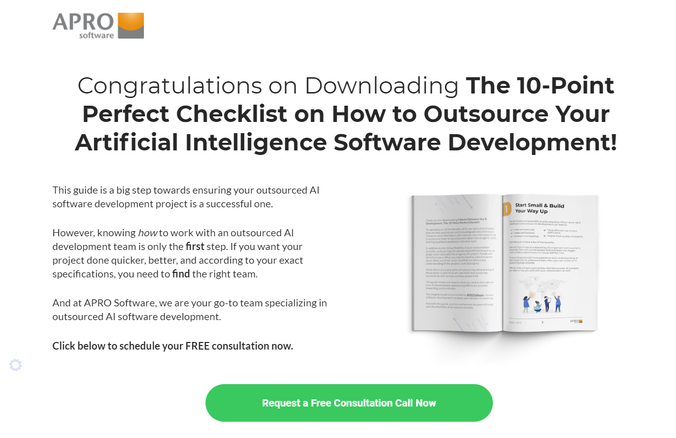 AI outsourcing checklist download.