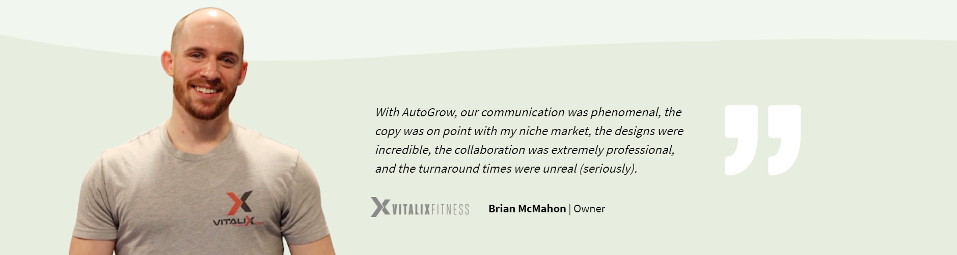 Man smiling, client testimonial.