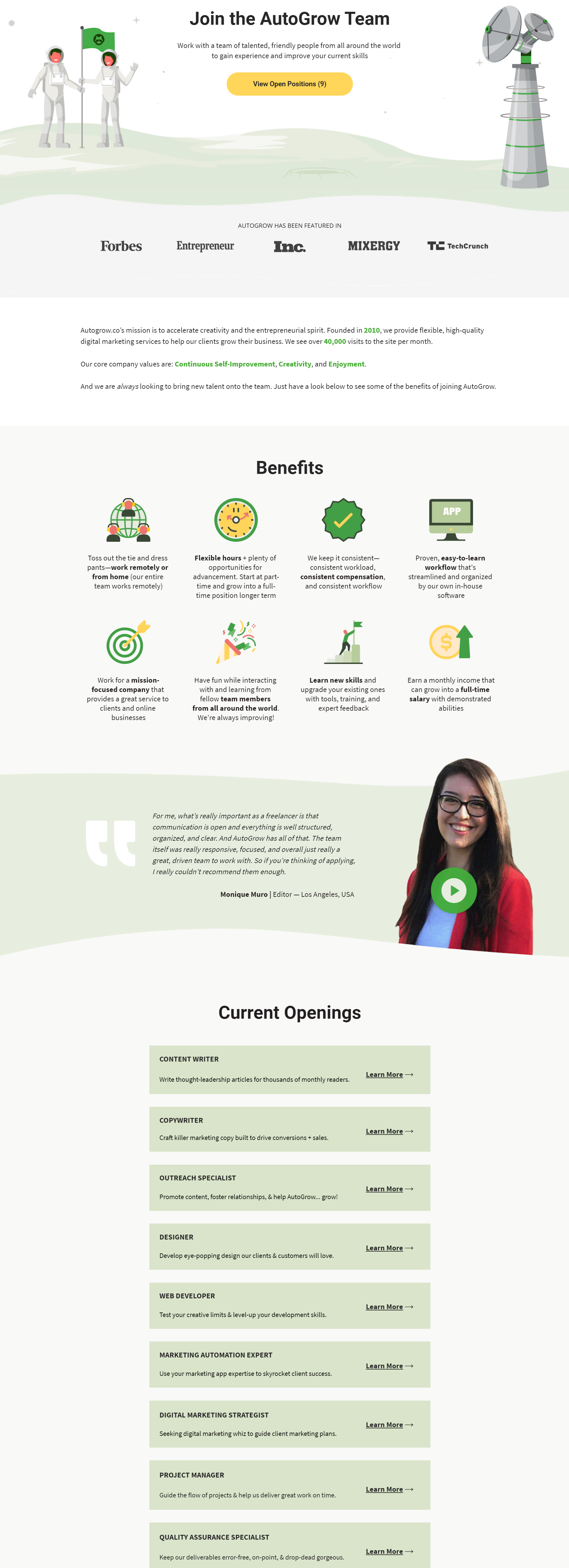 Job openings, applicant tracking.