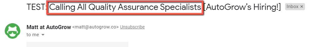 Email recruiting template. Job opening.