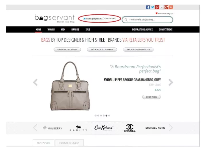 Gray handbag, website product image.