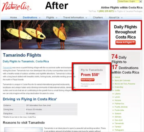 Flights to Tamarindo, Costa Rica.