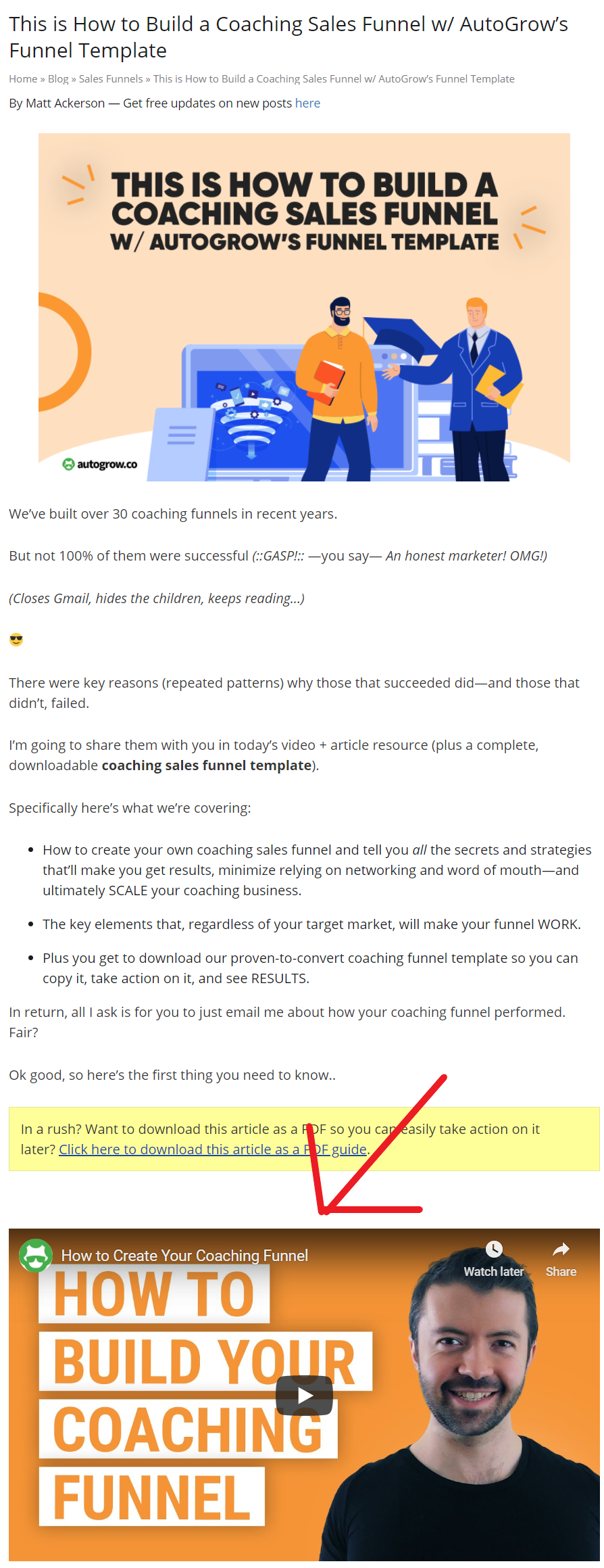 Video tutorial: building a coaching funnel.