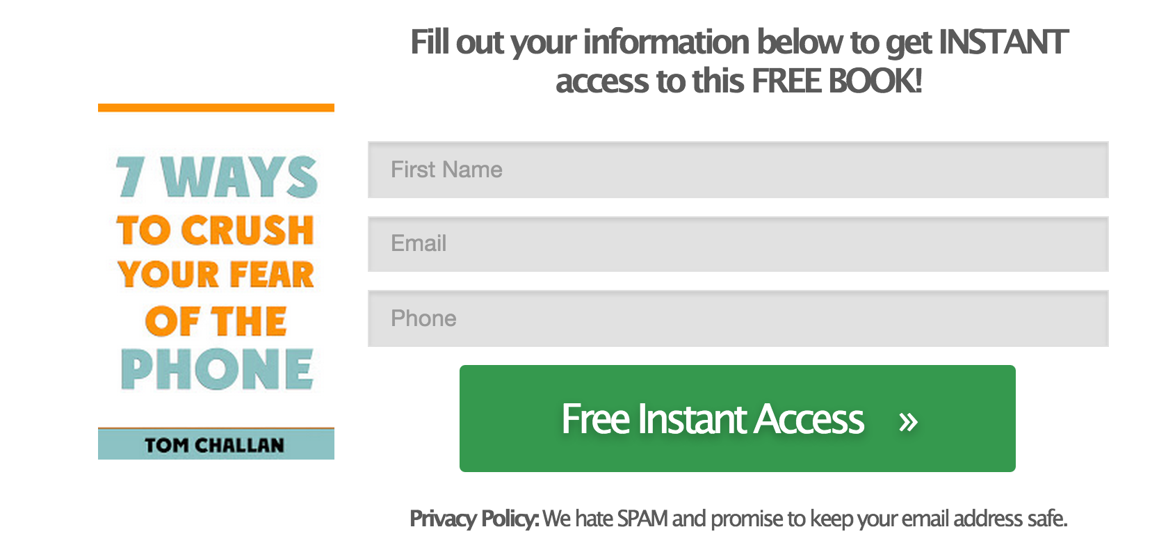 Free eBook signup form.