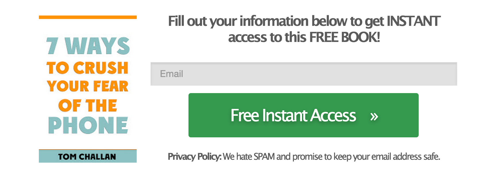 Free ebook signup form.