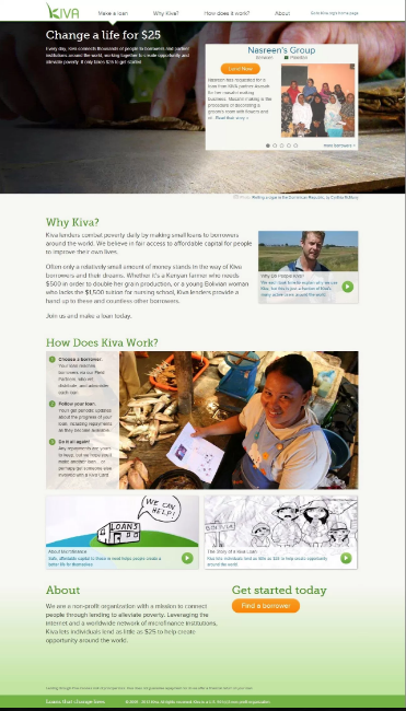 Kiva loans, poverty alleviation.