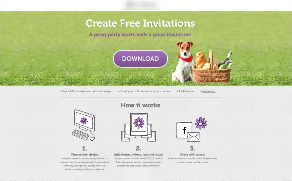 Online invitation templates. Various themes.