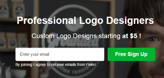 Fiverr logo design signup.