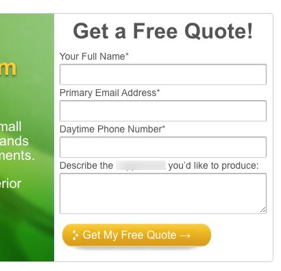 Online form for free quote.