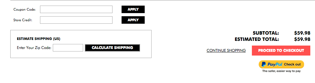 E-commerce checkout page.