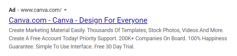 Canva graphic design website.