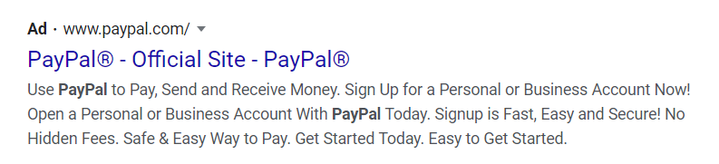 PayPal official site, trust badge.