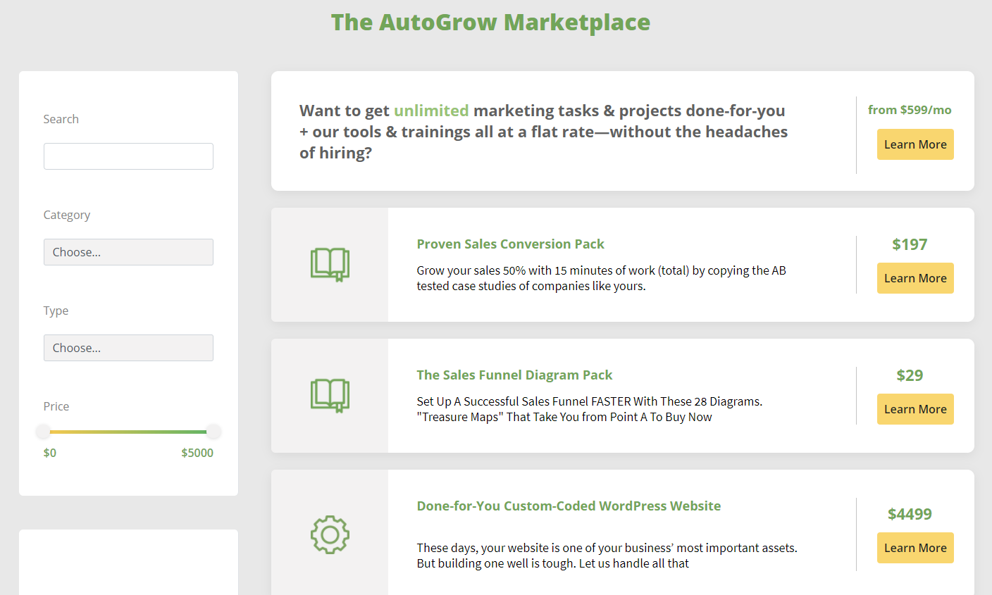 Marketing services marketplace.