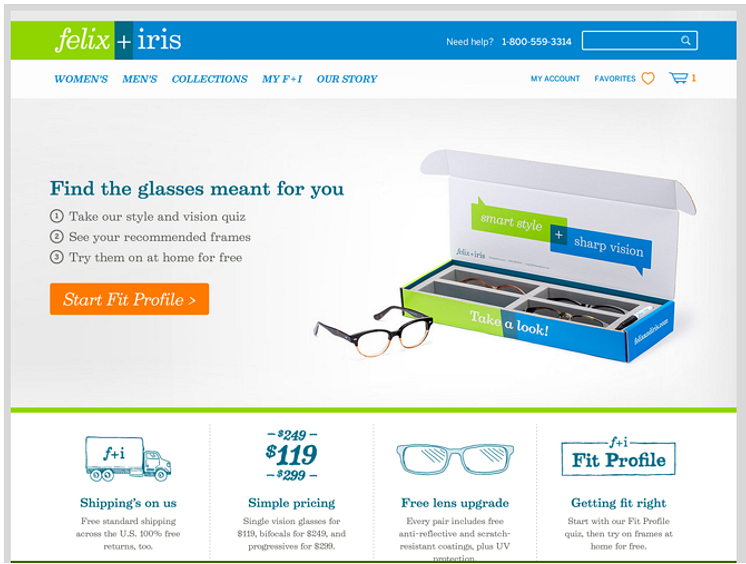 Eyeglass try-on box, online shopping.