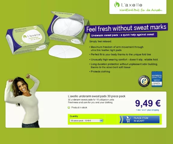 Underarm sweat pads, fresh feeling.