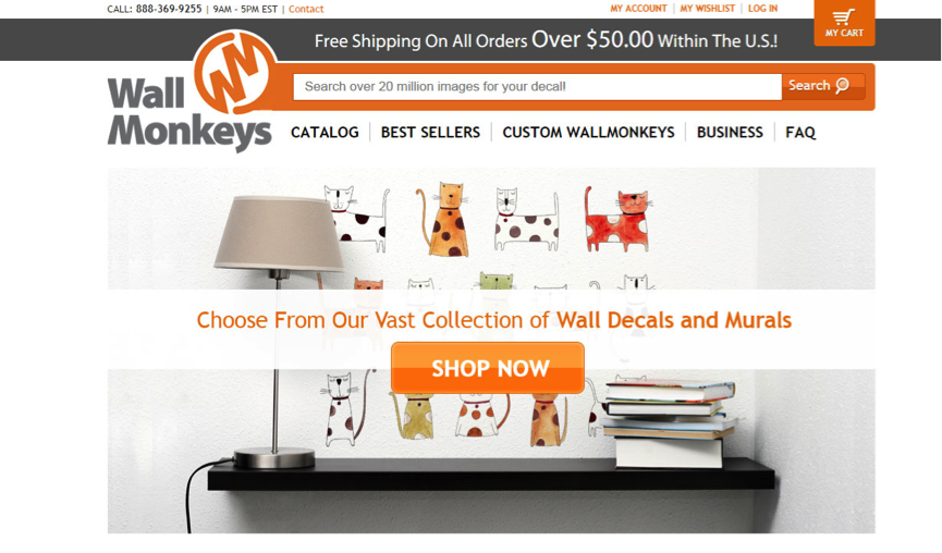 E-commerce site with search bar.