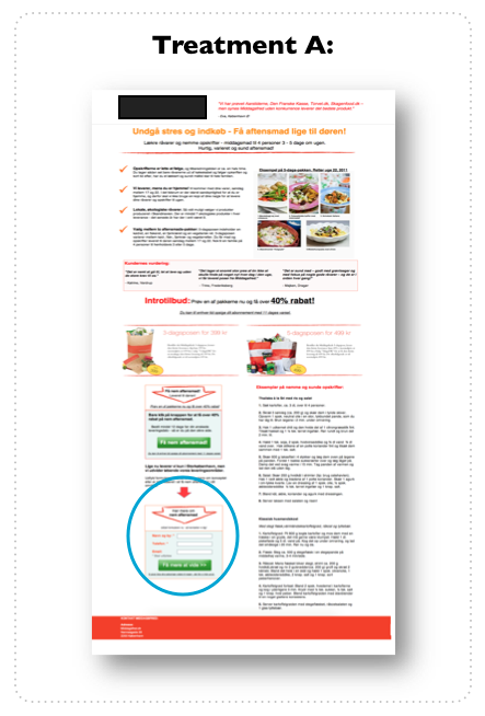 Landing page sign-up form.