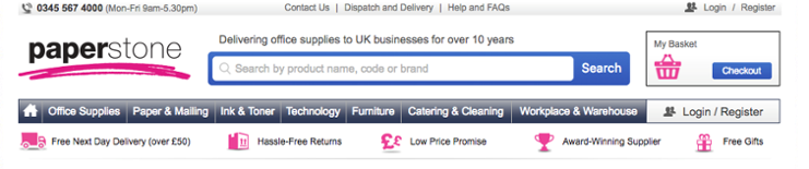 E-commerce header, 28% revenue increase.
