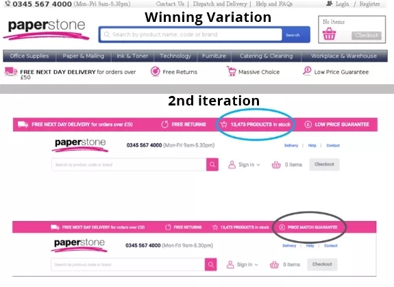 Website header variations.
