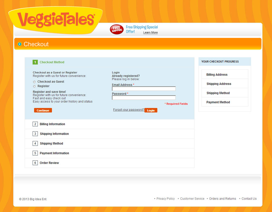 Ecommerce checkout page.