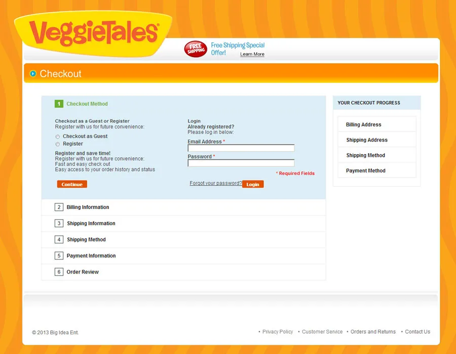 Ecommerce checkout page.