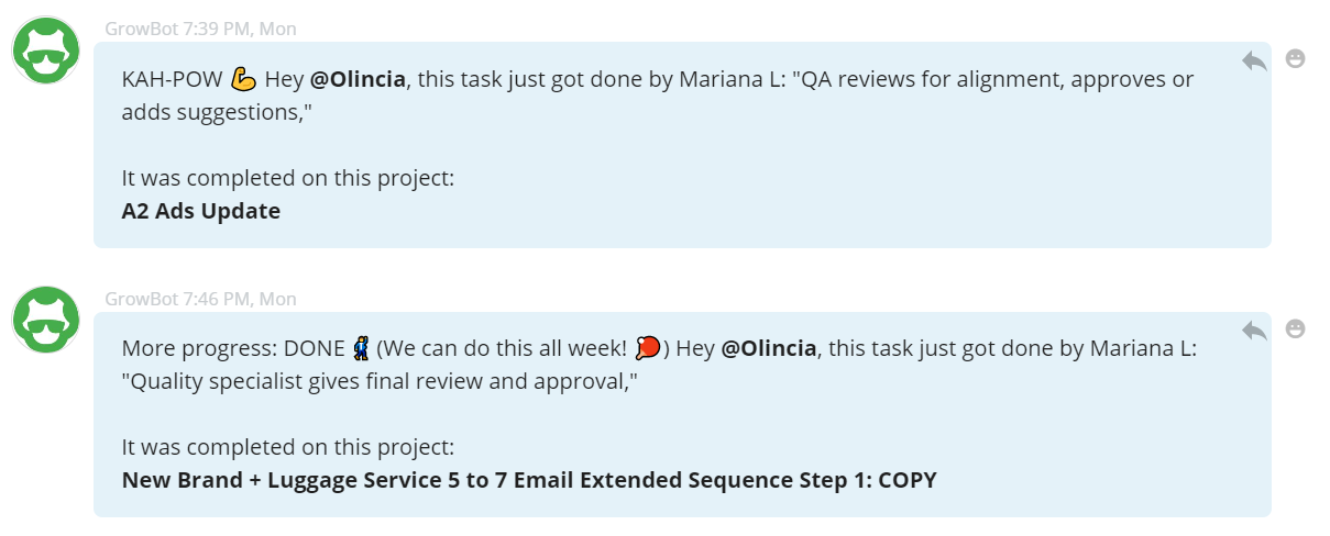 Project update: task completed.