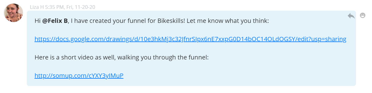 Funnel created for Bikeskills.