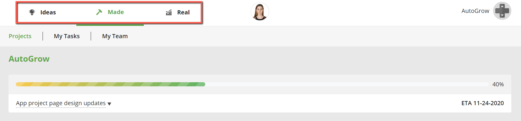 App project progress bar.