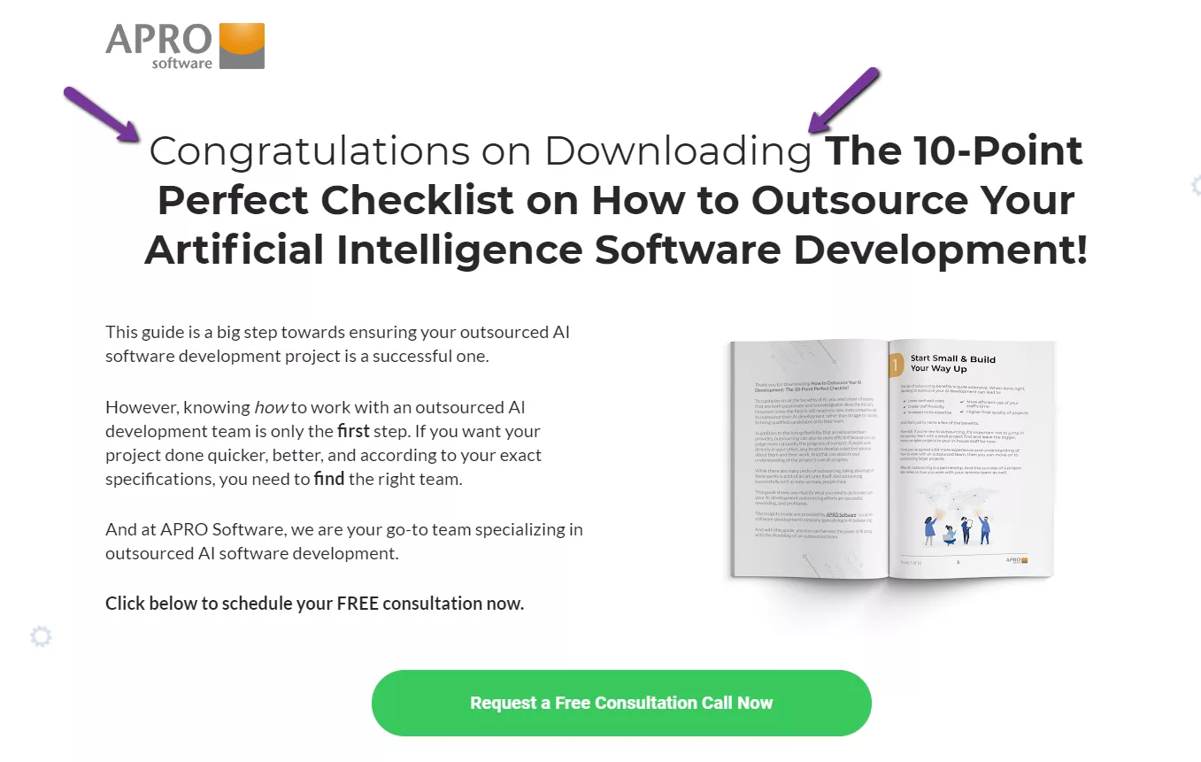 AI software outsourcing checklist.