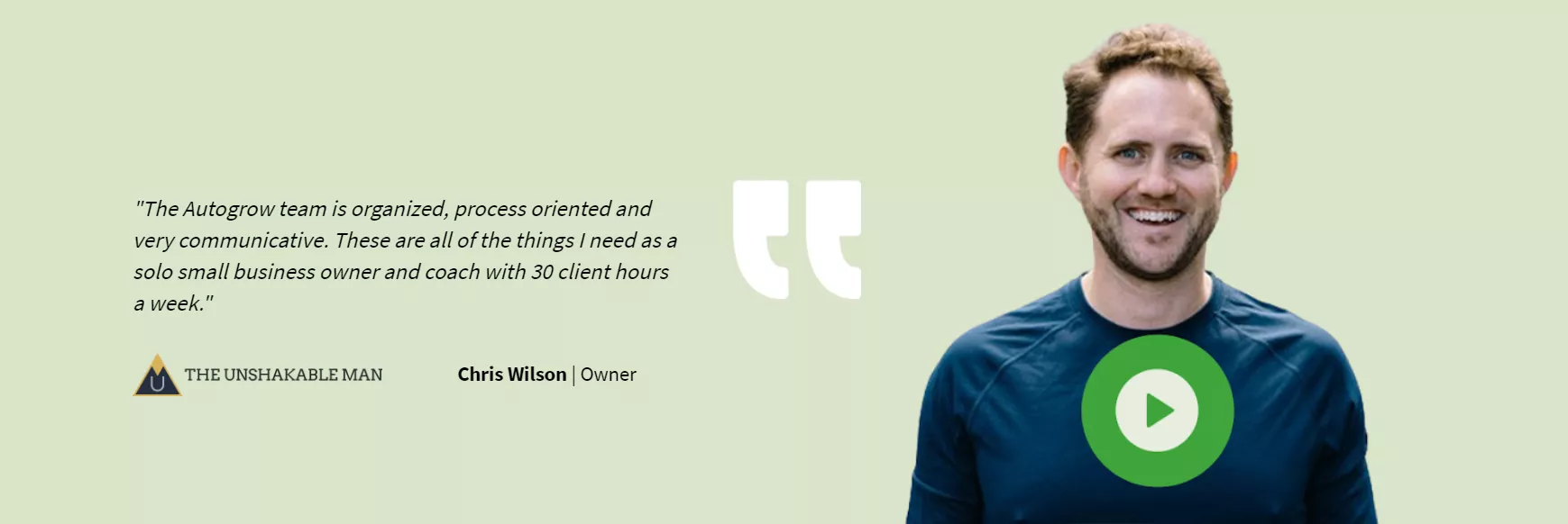 Man smiling, testimonial about Autogrow.