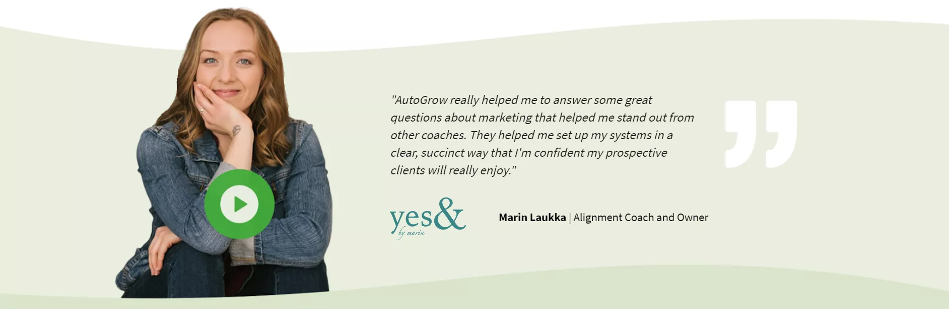 Client testimonial about AutoGrow.