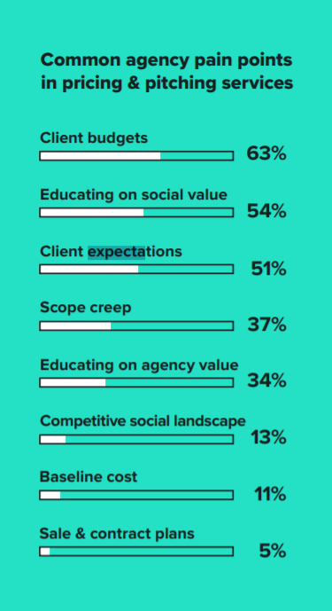 Agency pain points in pricing.